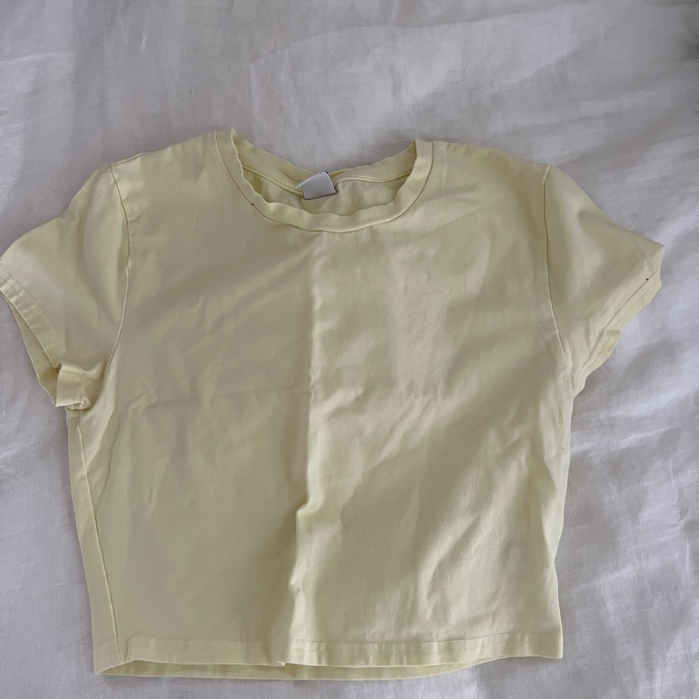 Yellow Aritzia Baby Tee